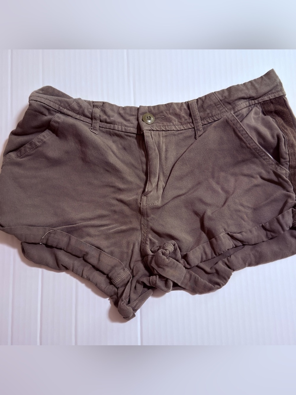 Harper Heritage Womens Size 28 Gray Chino Cuffed Shorts Casual